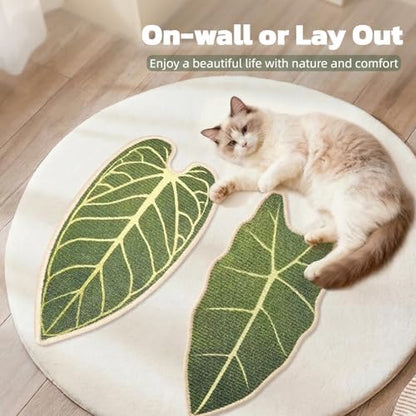 Premium Natural Sisal Botanical Leaf Cat Scratcher Mat, Extra Large Leaf-Shaped - Image 7