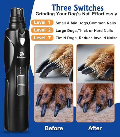Petsaunter Dog Nail Grinder, 3 Grinding Heads, LED Light, Touch-Switch - Image 5