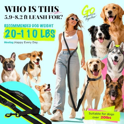 Hands Free Dog Leash, 5.9-8.2ft Multifunctional Crossbody Rope - Image 2