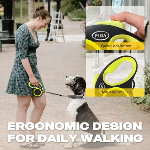 Fida Retractable Dog Leash, Reflective 16ft Heavy Duty Pet Walking Leash - Image 6