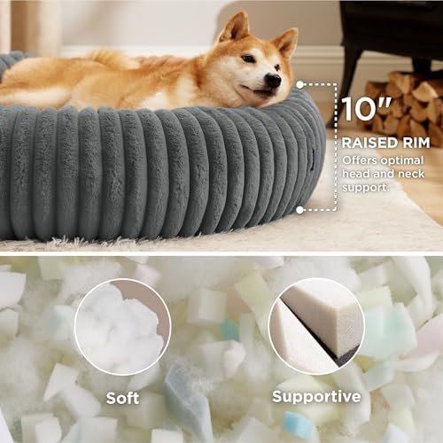Bedsure ComfyFleece® Donut Dog Beds Large Sized Dog - Image 2