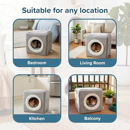 Cat House - Indoor Bed with Removable Foam Cushion - Cat Cave - Image 6