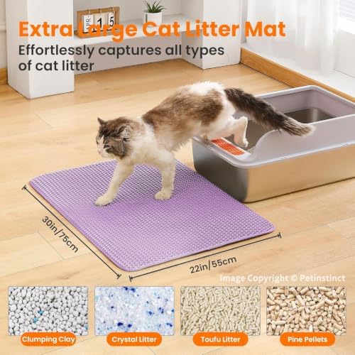 Extra Large Cat Litter Mat, Double Layer Honeycomb Design - Image 2