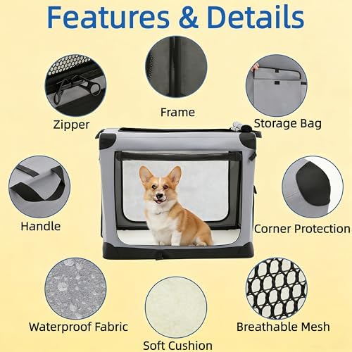 Simple Deluxe Collapsible 24 Inch Dog Crate - Image 3