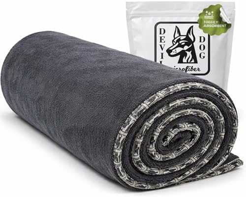 Dog Drying Towel for Dogs – Extra Large 24" x 35" Microfiber Dog Bath Towel by DevilDogMicrofiber
