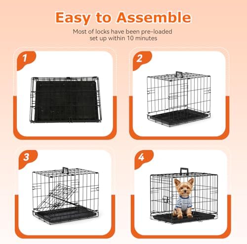 FDW | 18" Foldable Metal Dog Crate | Black | Cage - Image 4