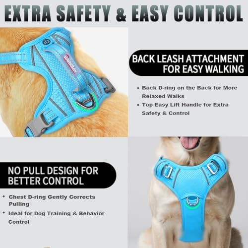 BARKBAY No Pull Dog Harness Large Reflective Dog Harness - Image 3
