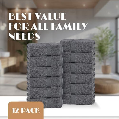 Wealuxe Dark Gray Washcloths - Image 4