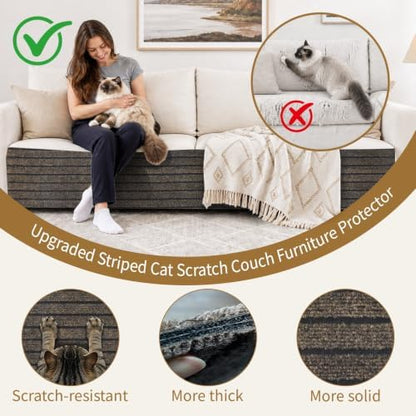 2Pack Cat Scratch Furniture Protector, Self-Adhesive Climbing Carpet Mat - Image 3