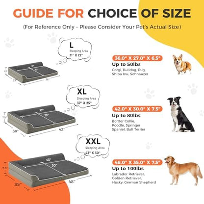 Orthopedic Dog Bed for Medium Size Dog, Olive Green - Image 3