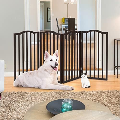 PETMAKER Pet Gate, 4 Panel Freestanding Dog Gate Indoor, 72” x 32” - Image 2
