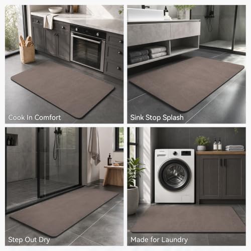 MontVoo -Bath Mat Rug-Rubber Backing Non Slip Quick Dry Absorbent Thin Bathroom - Image 6