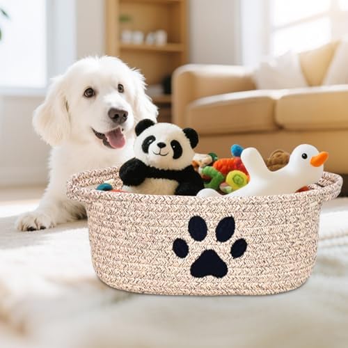 Small Woven Dog Toy Basket - Image 4