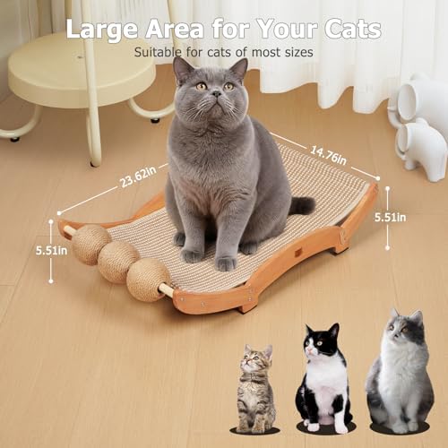 3 in 1 Sisal Cat Scratcher Bed, Solid Pine Cat Scratcher - Image 5