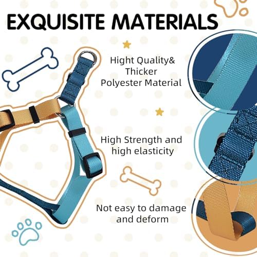 Blue Orange Tri-Color Small Dog Harness, Step-in Design - Image 5