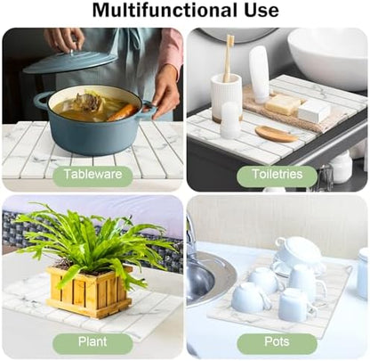 Stone Dish Drying Mat for Kitchen Counter, Versatile Stone Drying Mats for Cups - Image 6