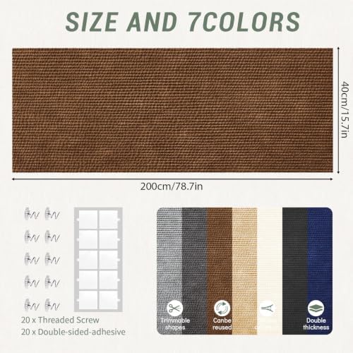 Cat Scratch Couch Furniture Protector, 78.7x15.8In Adhesive Scratch Pad - Image 3