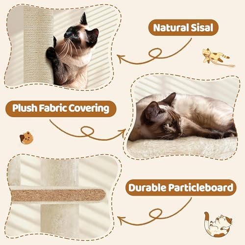 Yaheetech 70in Multi-Level Sturdy Cat Tree, Sisal Scratching Posts - Image 5