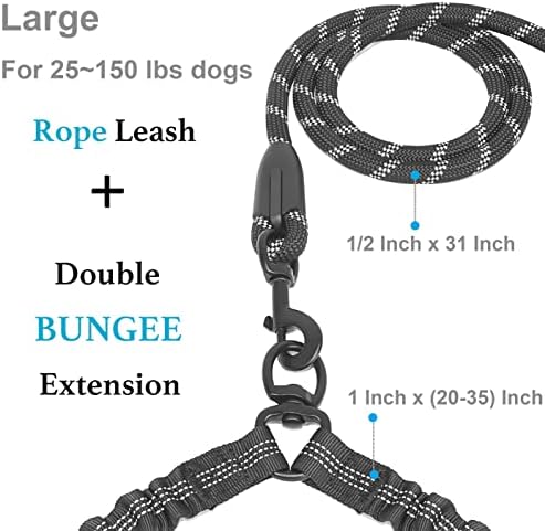 iYoShop Double Dog Leash, 360° Swivel, No Tangle, 25-150 lbs - Image 2