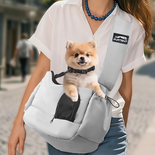 Dog Carrier Sling for Small Dogs & Cats Hand-Free Puppy Sling Purses by FURTENT