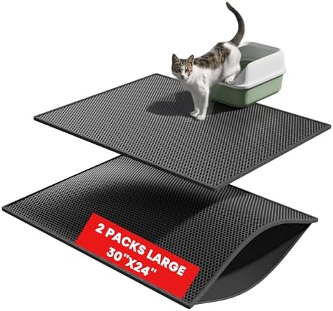 Pieviev Double Layer Cat Litter Mat Traps Litter 30''x24'' 2 Pack by Pieviev