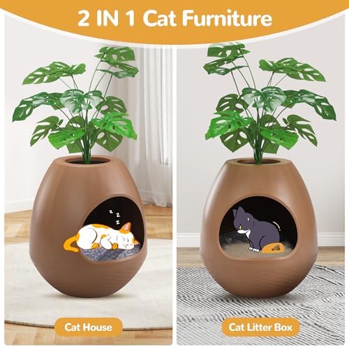 Eggloa6 Plant Litter Box Large Cat Hidden Litter Box - Image 4
