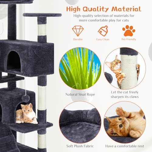 Sweetcrispy 54 Inch Cat Tree Tower - Image 5