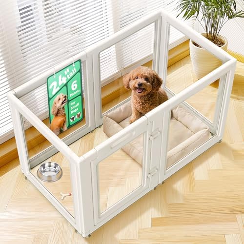 FXW AuraSpace Clear Acrylic Indoor Dog Playpen, 6 Panels by FXW