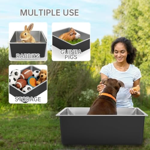 Ohtomber High Sided Stainless Steel Cat Litter Box - Image 7