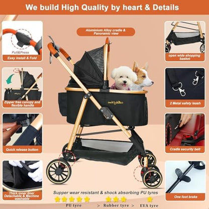 MILA&LOUIS Dog Stroller, Lightweight & Stylish Pet Stroller - Image 5