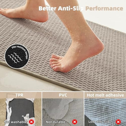TYUU Bathroom Rugs Non Slip Washable, Super Absorbent Thin Bath Mat Small Quick - Image 4