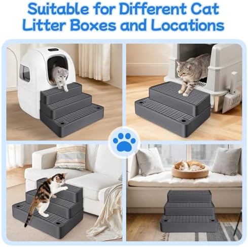 Extra Large 3 Steps Litter Box Ramp, Adjustable Cat Litter Box Step - Image 6