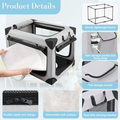 Portable Soft Medium Dog Crate Collapsible Pet Travel Kennel M - Image 4
