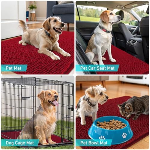 OLANLY Dog Door Mat for Muddy Paws 44x32, Super Absorbent Chenille Mud Mat - Image 7