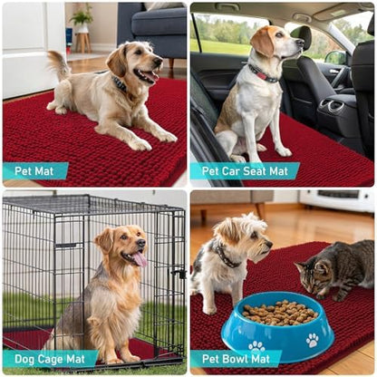 OLANLY Dog Door Mat for Muddy Paws 30x17, Super Absorbent Chenille Mud Mat - Image 7