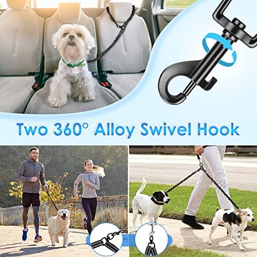 AUTOWT Double Dog Leash, No Tangle 360° Swivel Rotation Reflective Lead - Image 4