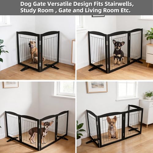 ZJSF Freestanding Dog Fence Indoor, Foldable Dog Gate - Image 4