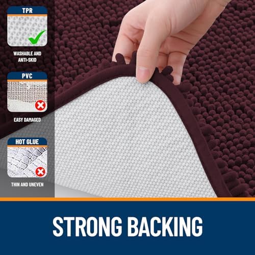 OLANLY Bathroom Runner Rugs 70x24, Extra Soft Absorbent Chenille Bath Rugs - Image 6
