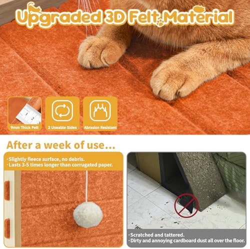 Felt Cat Scratcher for Indoor Cats, Foldable Triangle - Image 2