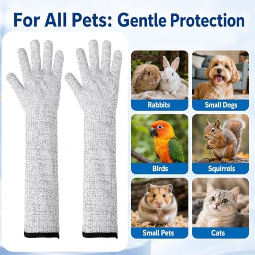 Extra Long Cat Grooming Arm Sleeves Cat Gloves Bite Proof - Image 7