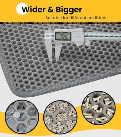Cat Litter Trapping Mat, Hexagon Grids & Anti-Leak Base, Machine Washable - Image 6