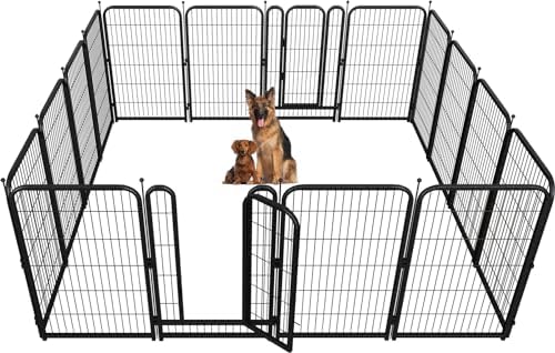 Metal Dog Playpen 45in H 16 Panels Heavy Duty Dog Fence by Petorldog