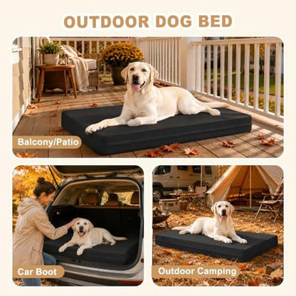 XXL Dog Bed Waterproof Washable, Wipeable Leather Large Crate Pad 48" Black - Image 6