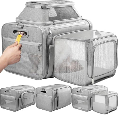 Top-Side Expandable Pet Carrier, Treat Window by SHARLOVY