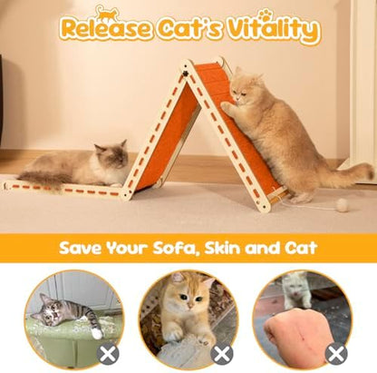 Felt Cat Scratcher for Indoor Cats, Foldable Triangle - Image 5