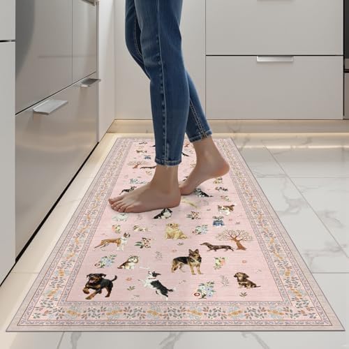 Pink Hallway Runner Rug 2x5 for Bedroom Kitchen by WelcometoBabovid