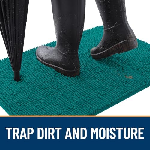 OLANLY Dog Door Mat for Muddy Paws 47x32, Super Absorbent Chenille Mud Mat - Image 2