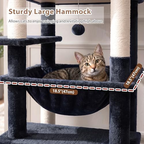Gitelsnour Cat Tree, 78.7'' Cat Tower, 2 Big Condos - Image 3
