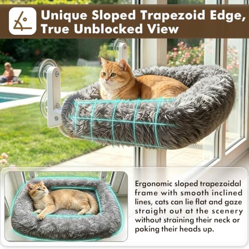 Zoratoo Foldable Cat Window Perch, Widened Cushion Cat Bed - Image 4