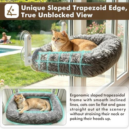 Zoratoo Foldable Cat Window Perch, Widened Cushion Cat Bed - Image 4